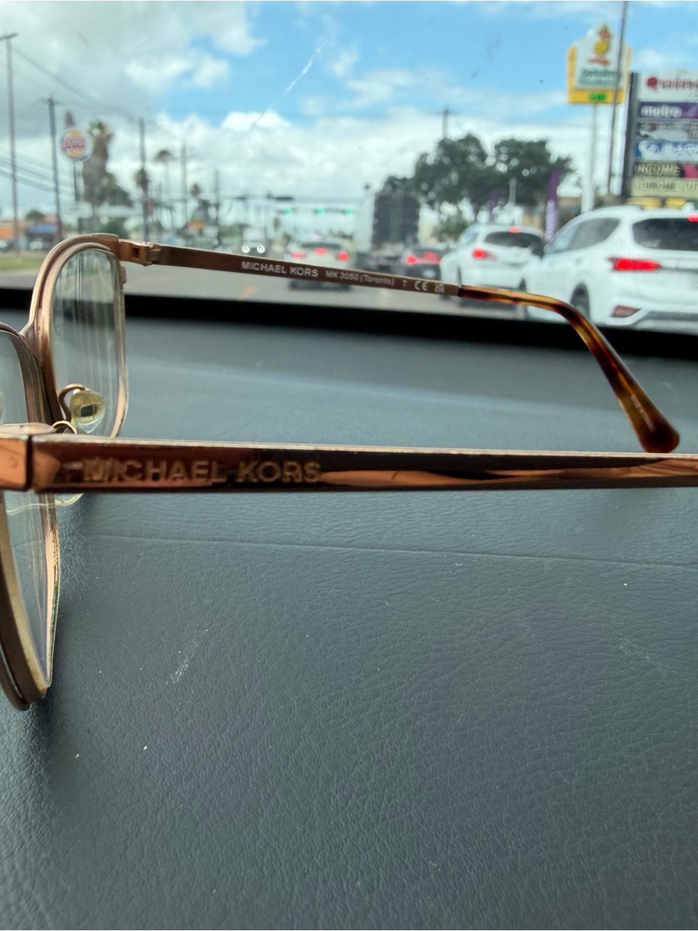 Michael Kors Tortoiseshell Brown Metal-Trim Eyeglass Frames